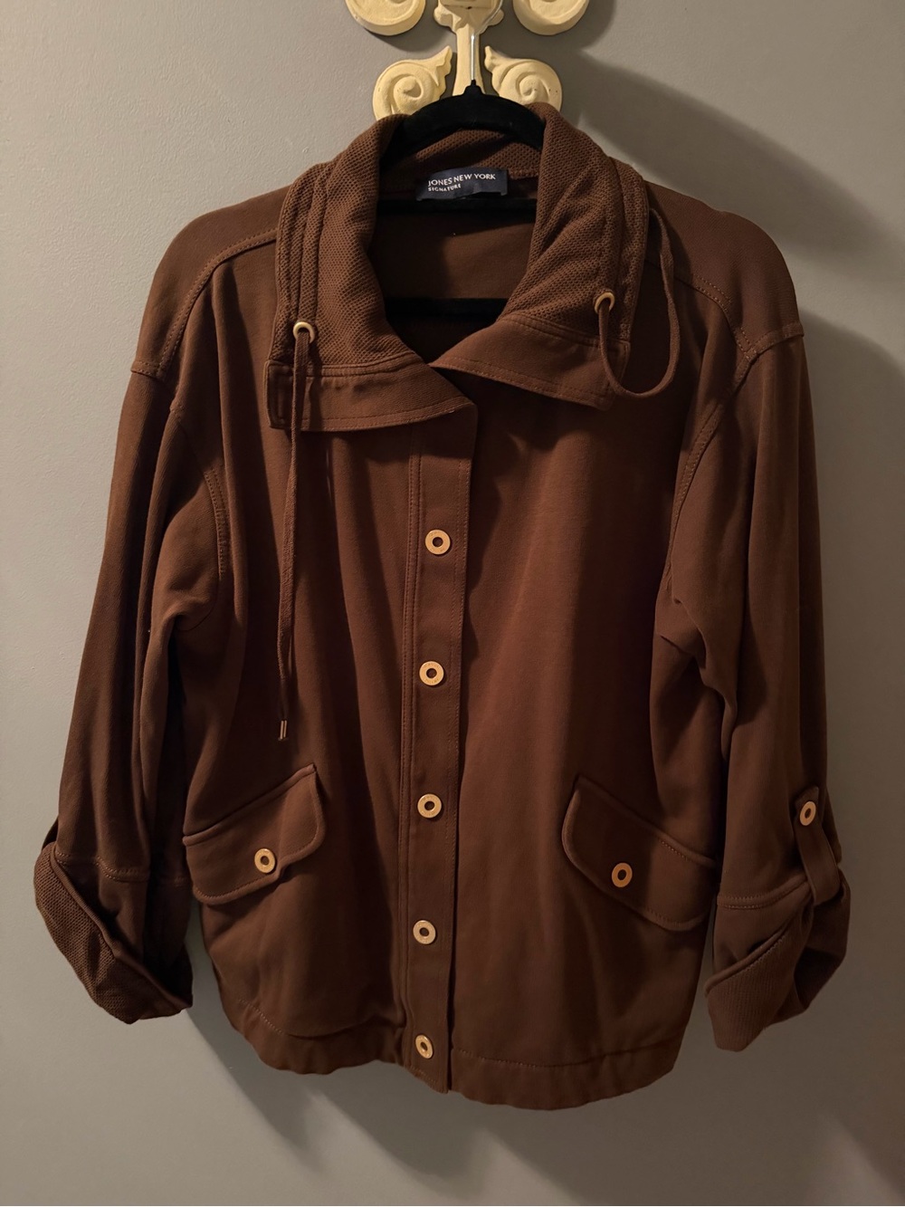 Jones New York Brown Utility Button-Front Jacket